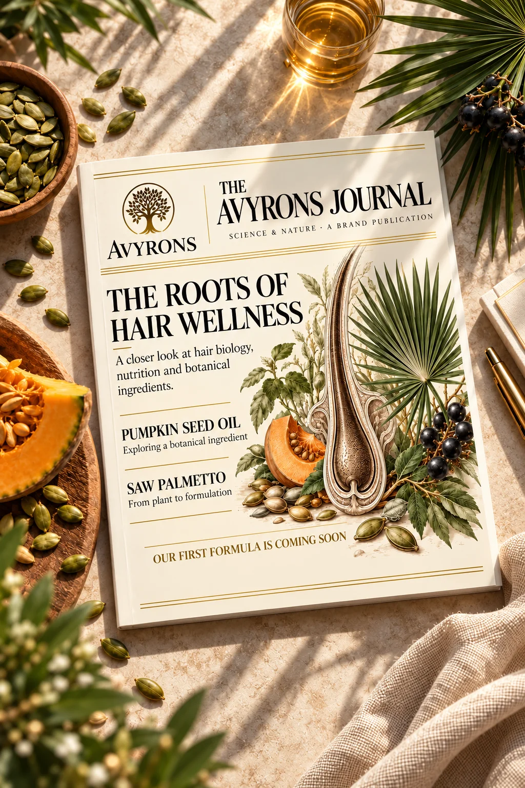 The AVYRONS Journal β The roots of hair wellness. Our first formula is coming soon.